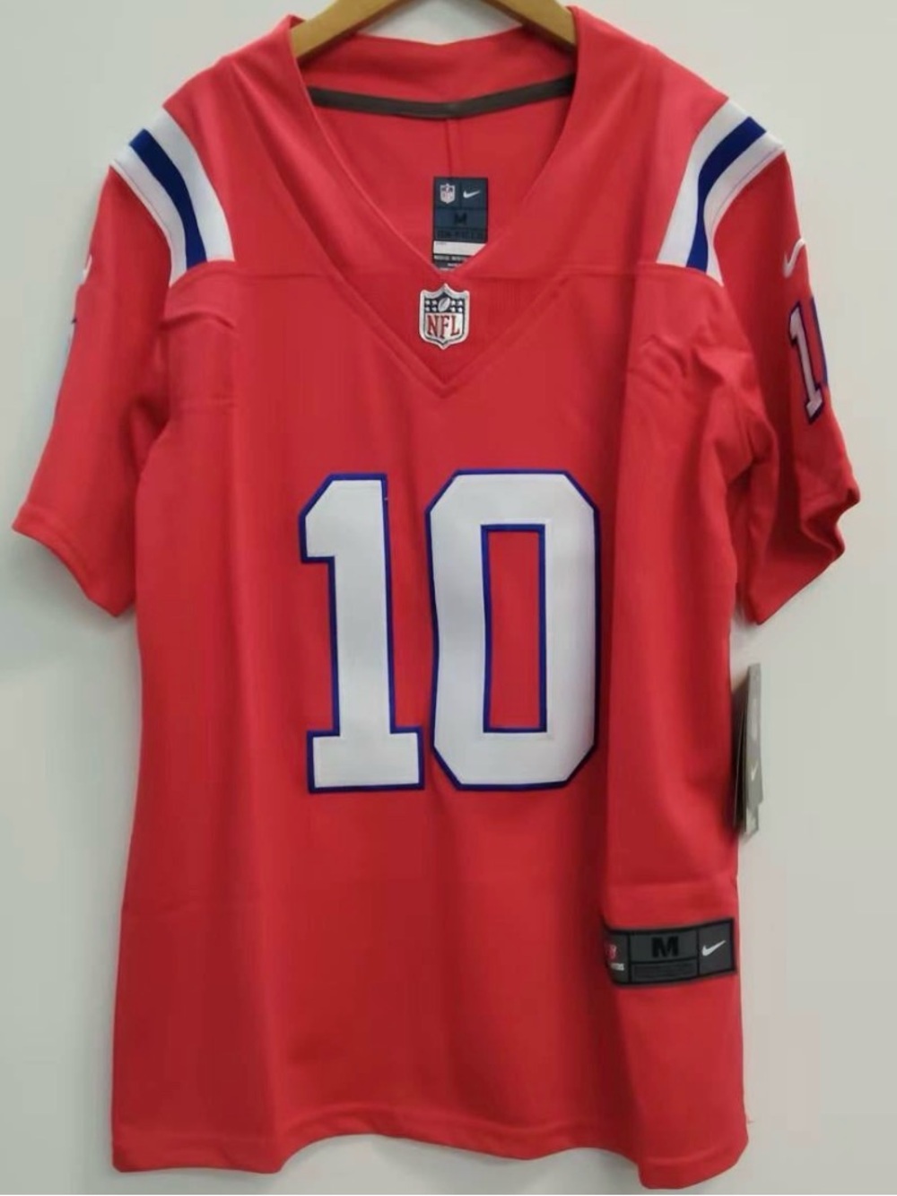 Drake Maye Retro Kids' Red #10 Football Youth Medium 10/12 Jersey